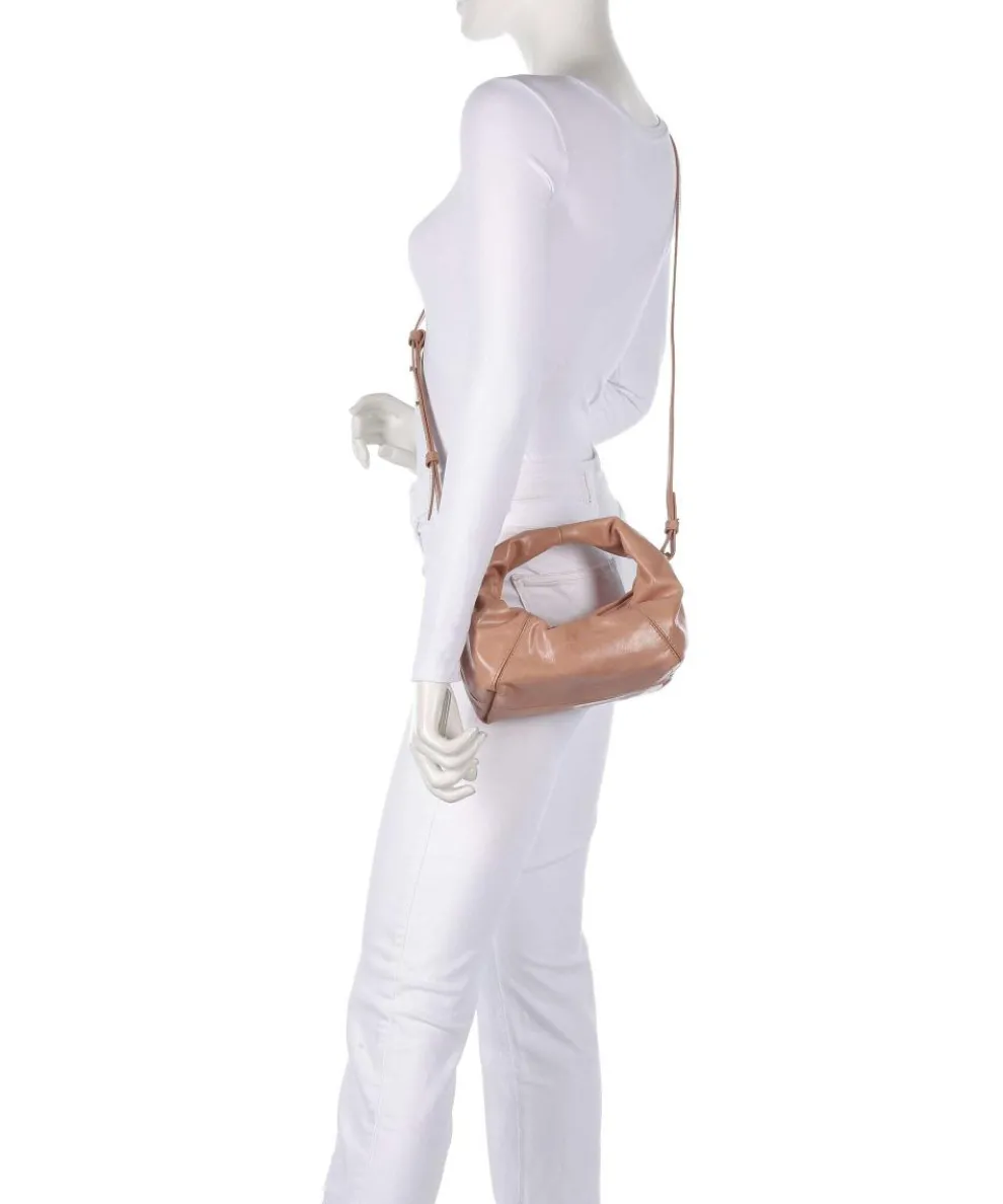 Greta Icon Crinkle Mini Handtasche genarbtes Rindsleder altrosa