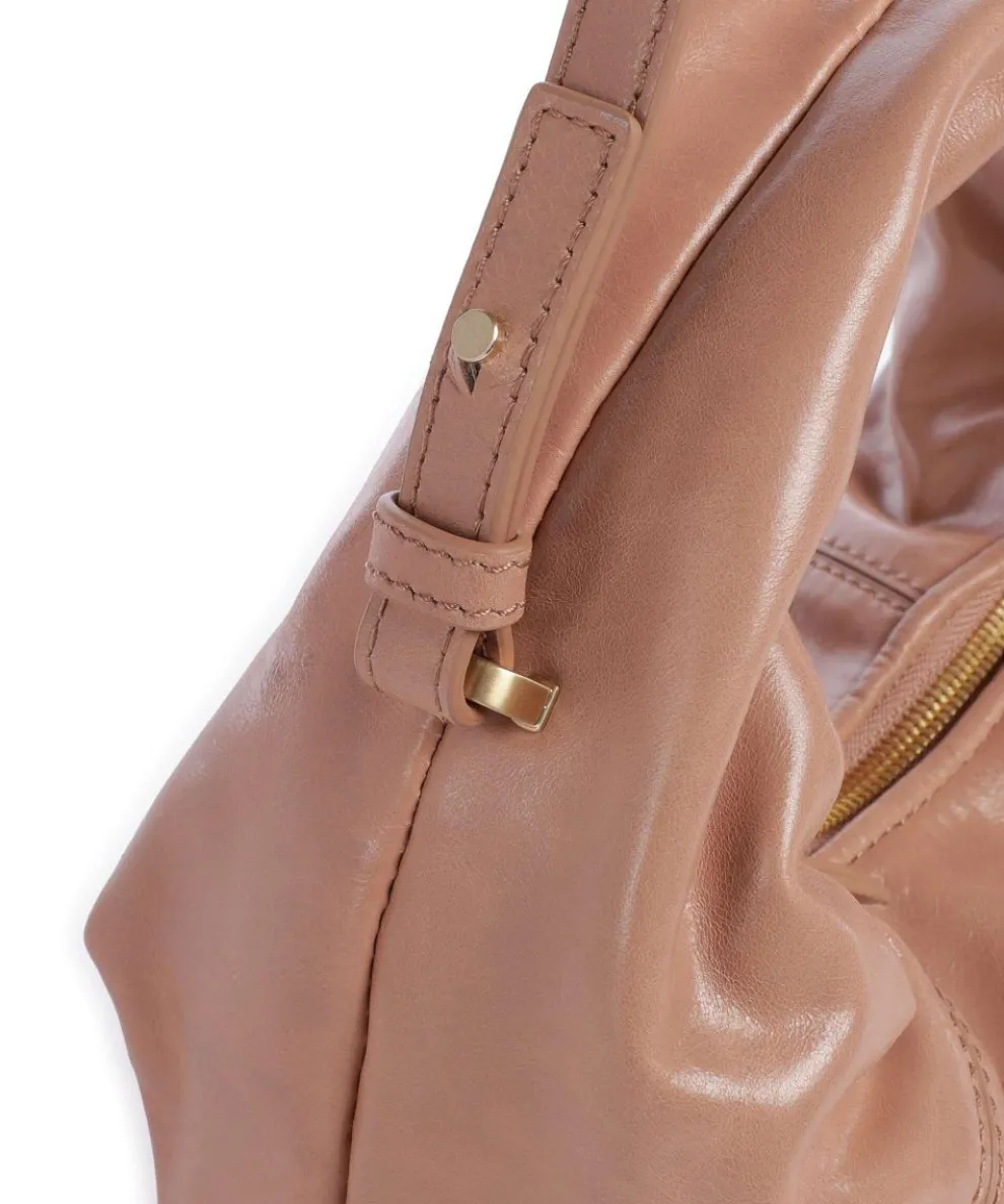 Greta Icon Crinkle Mini Handtasche genarbtes Rindsleder altrosa