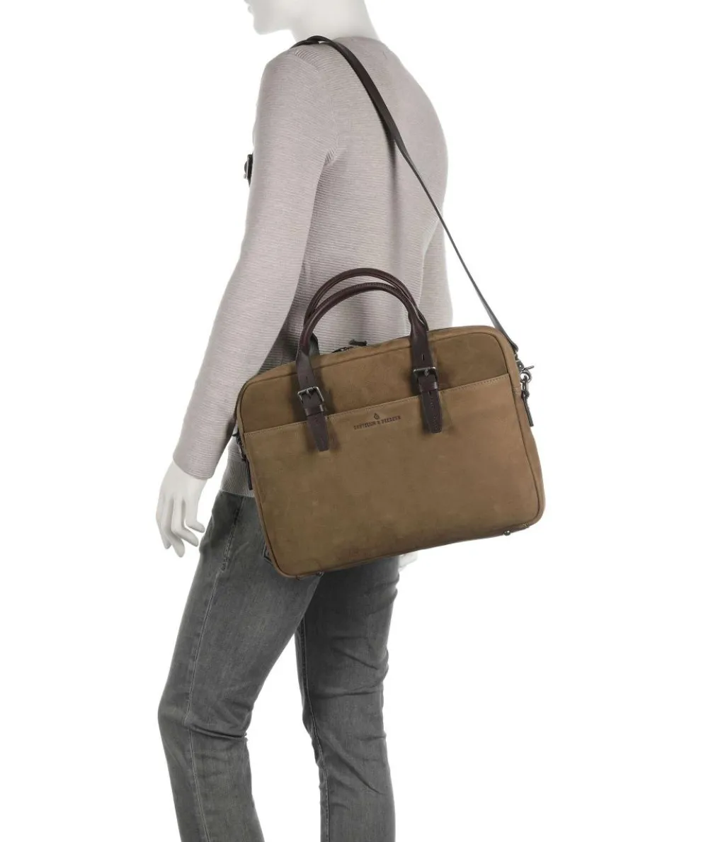 Veneto RFID Aktentasche 15″ aufgerautes Rindsleder taupe
