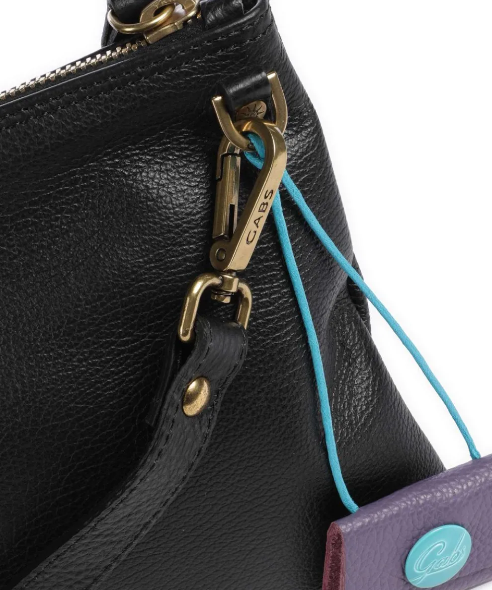 Urban Beyonce Schultertasche genarbtes Kalbsleder schwarz