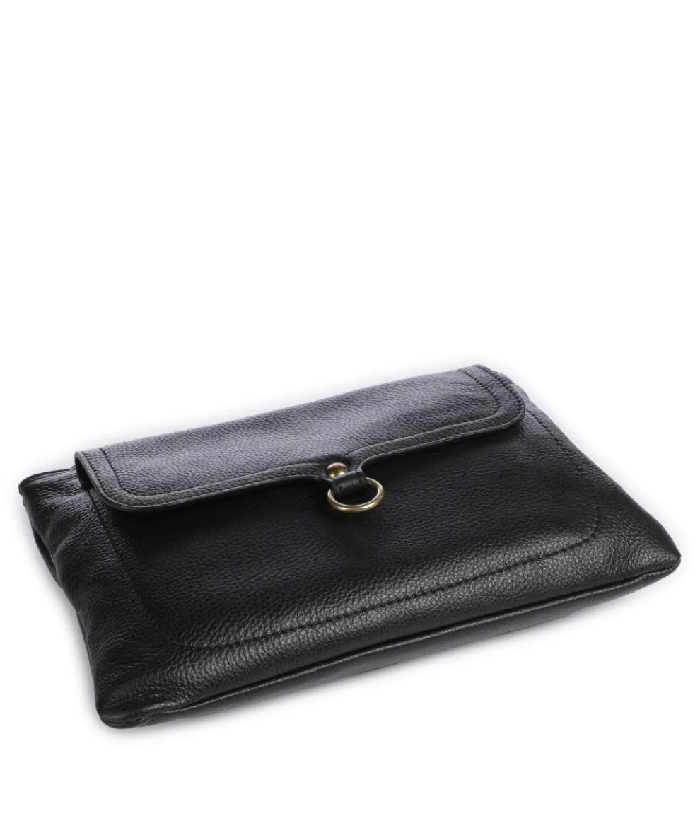 Urban Beyonce Schultertasche genarbtes Kalbsleder schwarz