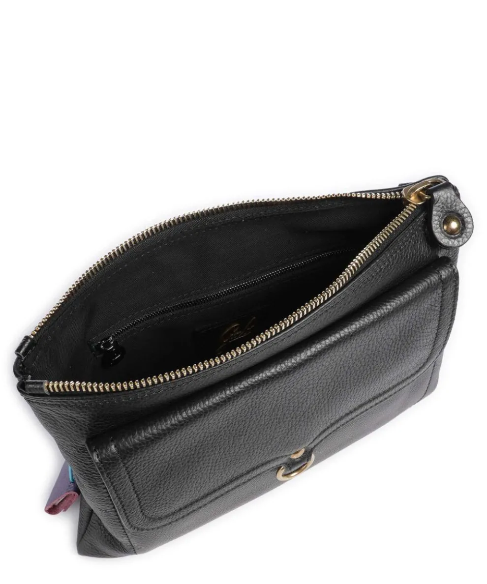 Urban Beyonce Schultertasche genarbtes Kalbsleder schwarz