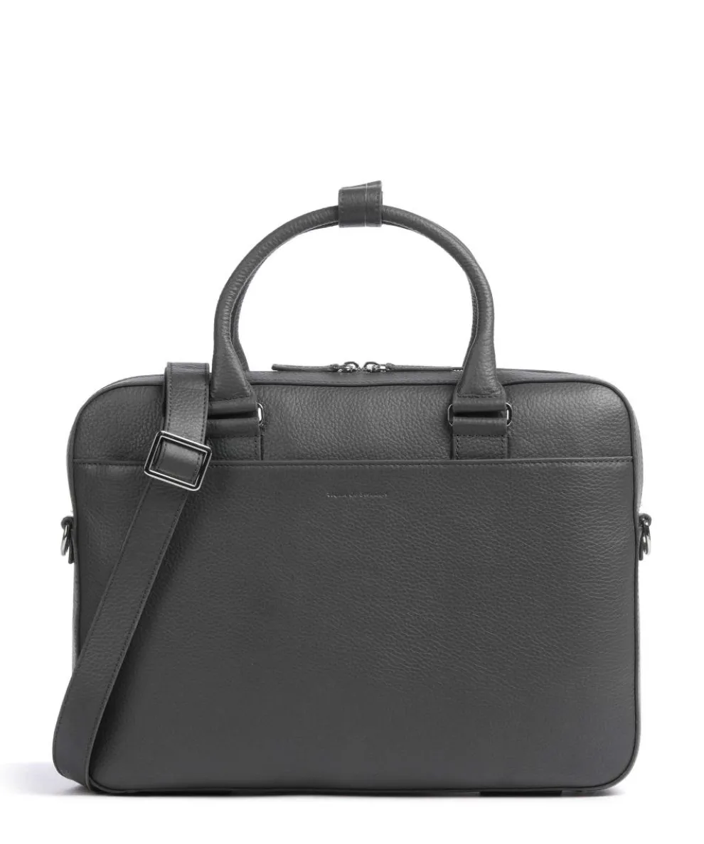 Bosun Aktentasche 15″ genarbtes Rindsleder dunkelgrau