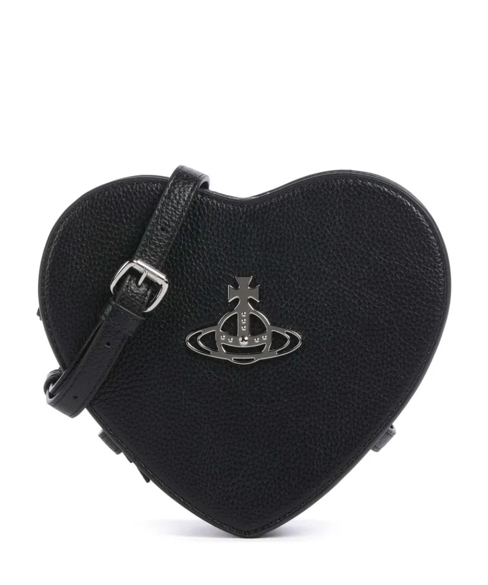 Louise Heart Grain Umhängetasche Lederimitat schwarz