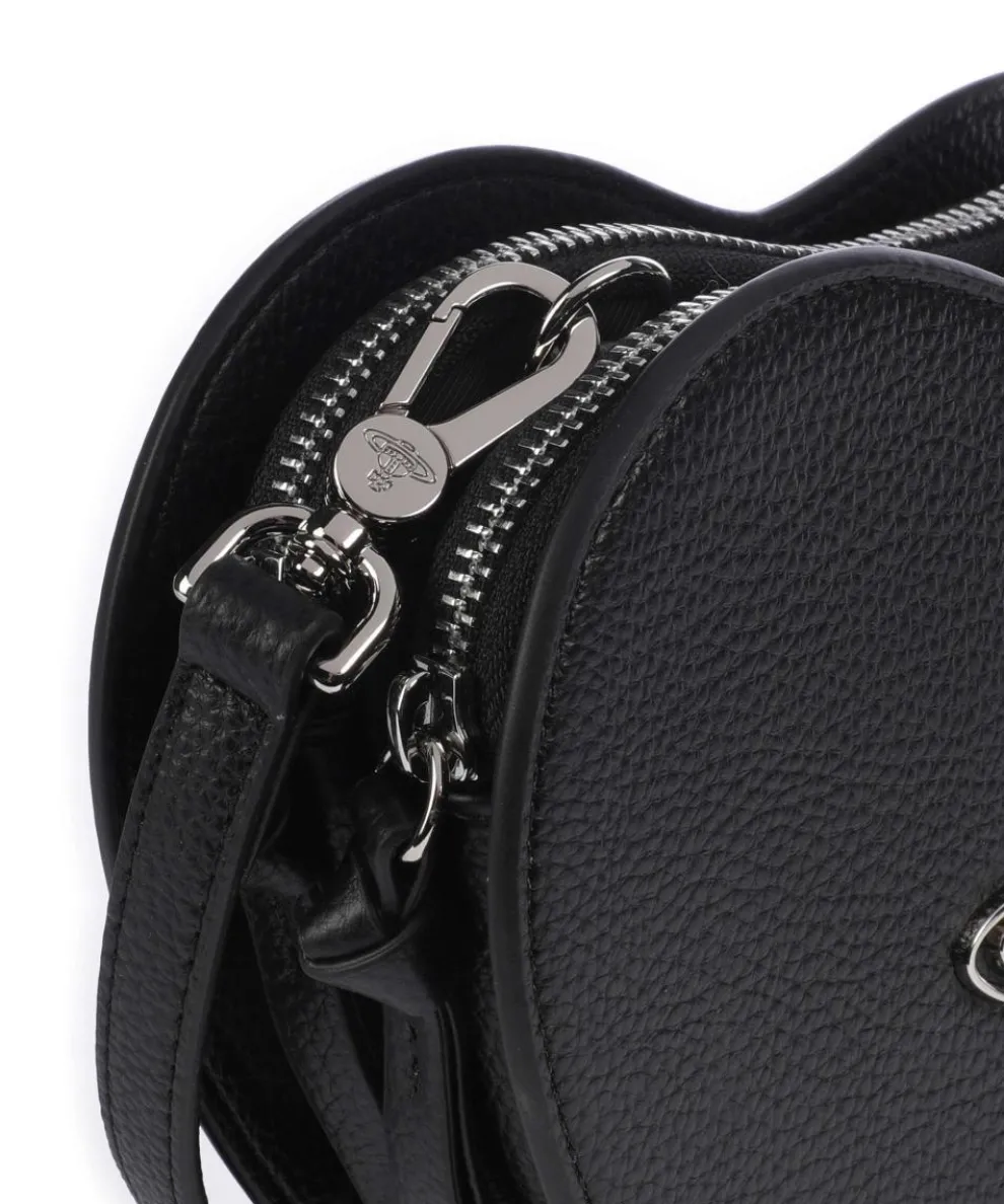 Louise Heart Grain Umhängetasche Lederimitat schwarz