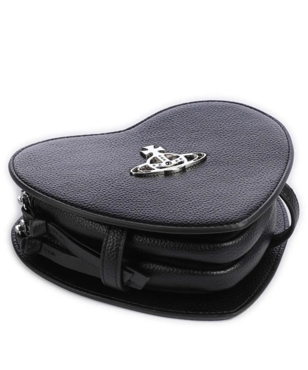 Louise Heart Grain Umhängetasche Lederimitat schwarz