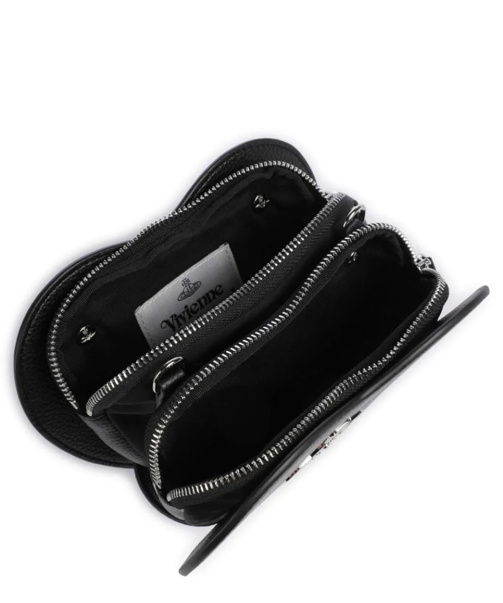 Louise Heart Grain Umhängetasche Lederimitat schwarz