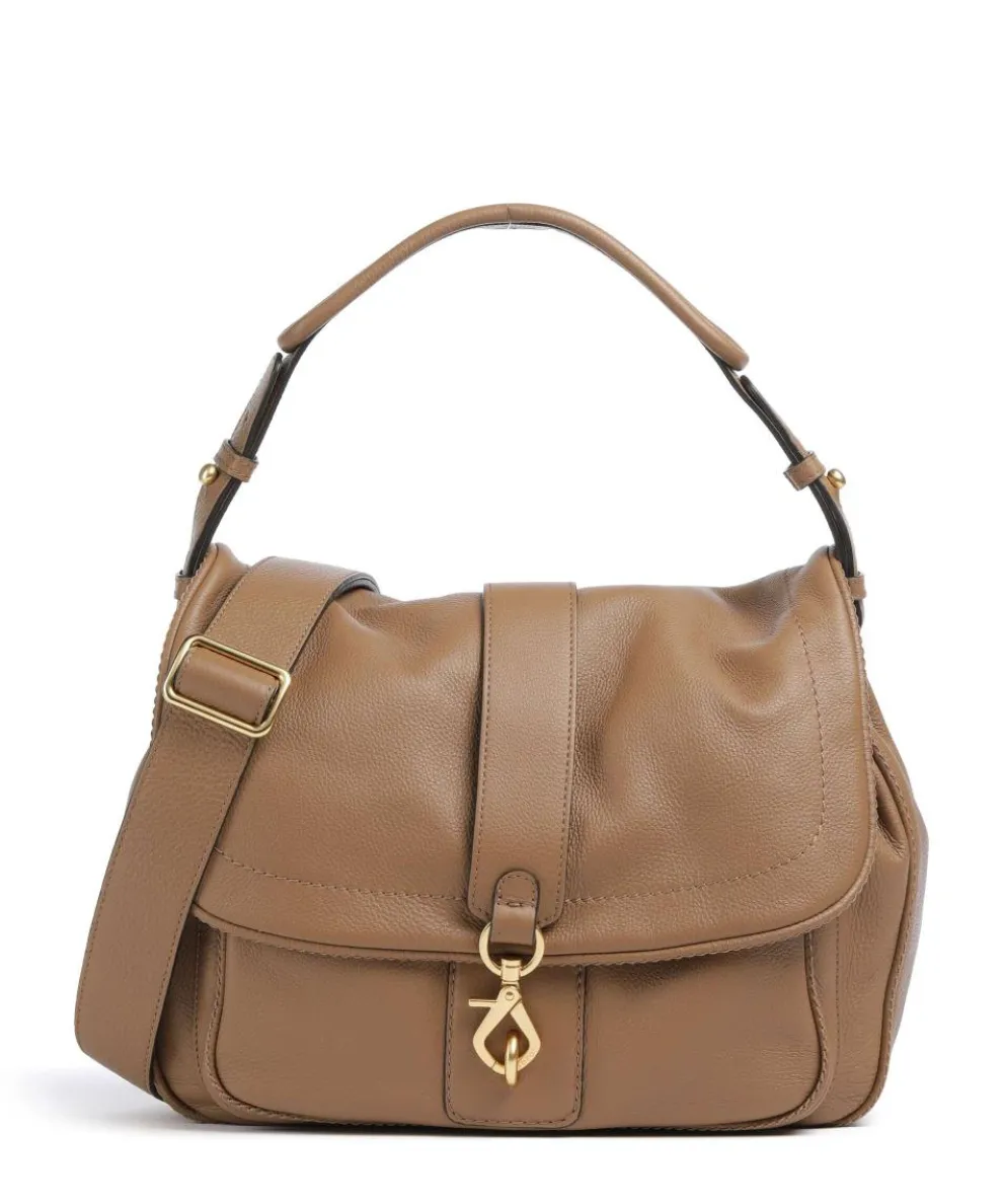 Dalia Star Saddle Beuteltasche genarbtes Leder cognac
