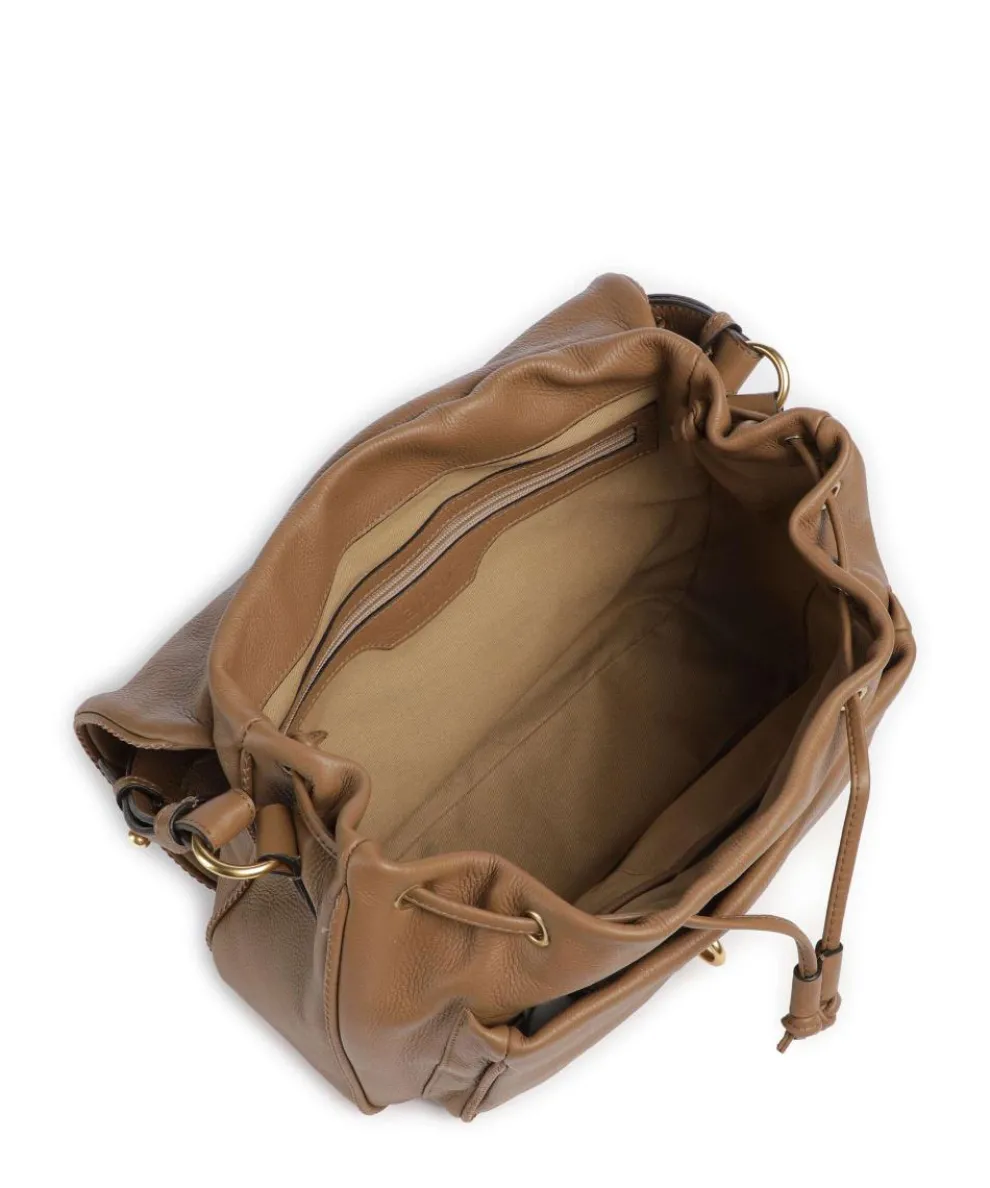 Dalia Star Saddle Beuteltasche genarbtes Leder cognac