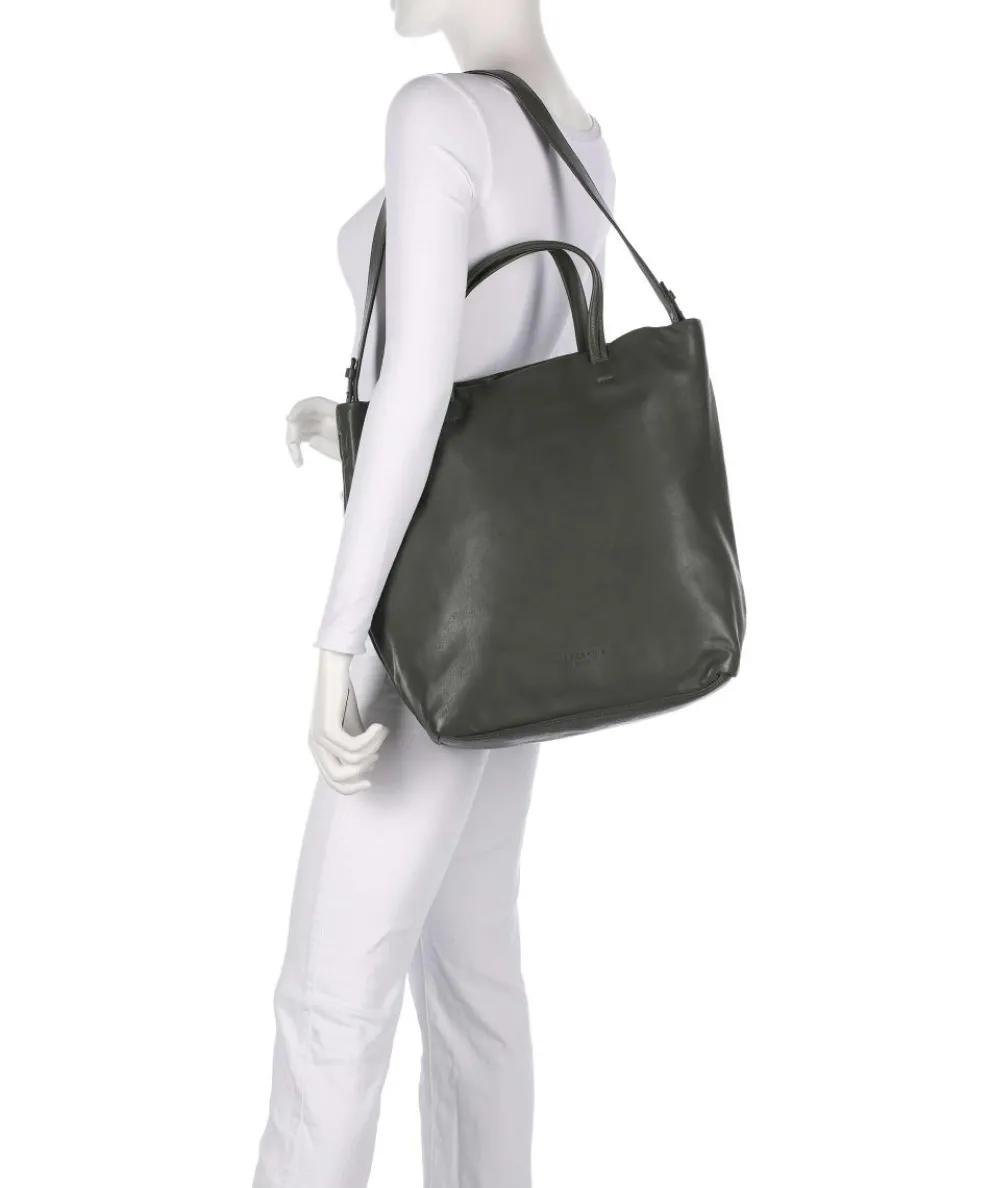 Hera Sheep Natural L Shopper Schafsleder dunkelgrün