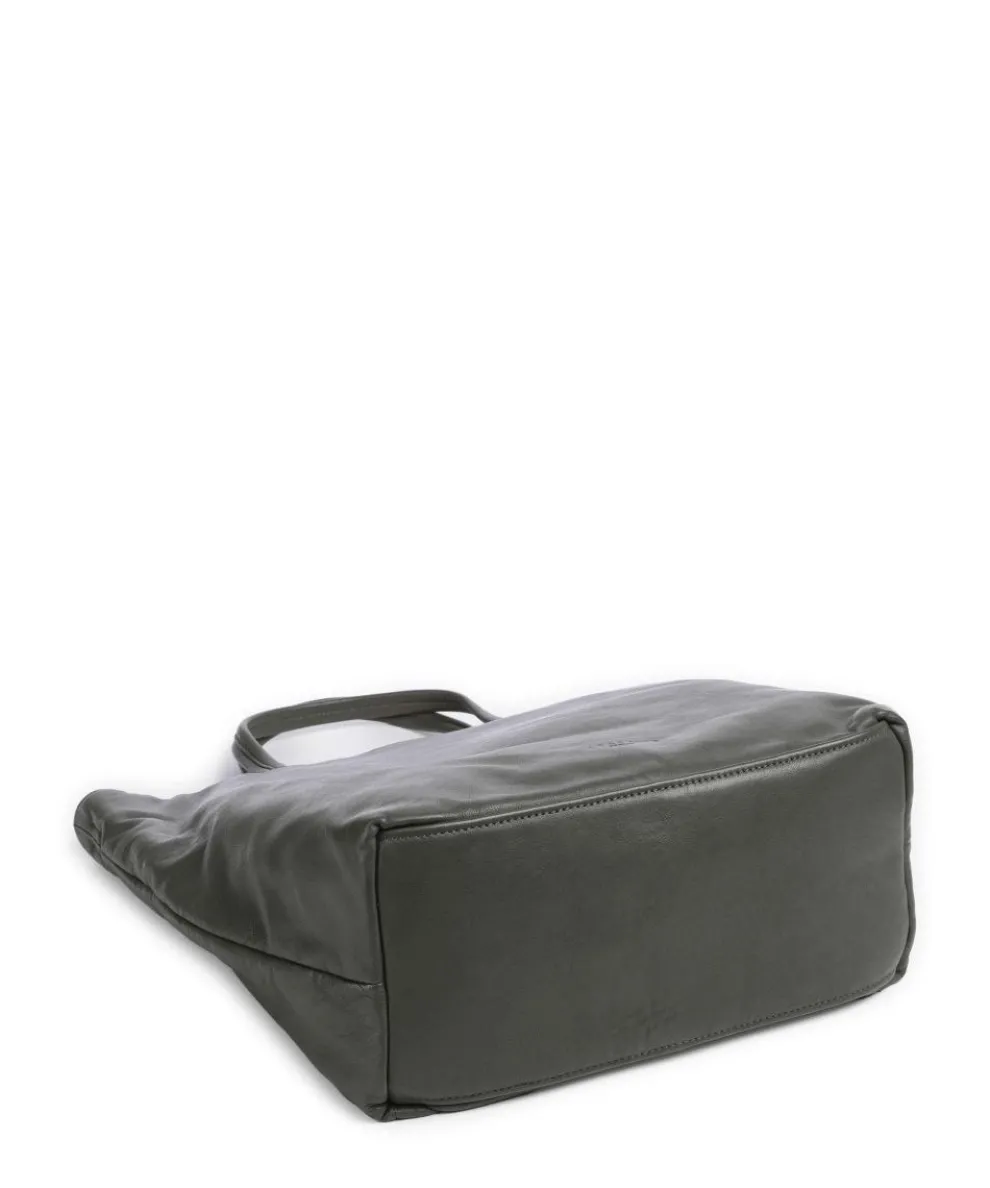 Hera Sheep Natural L Shopper Schafsleder dunkelgrün