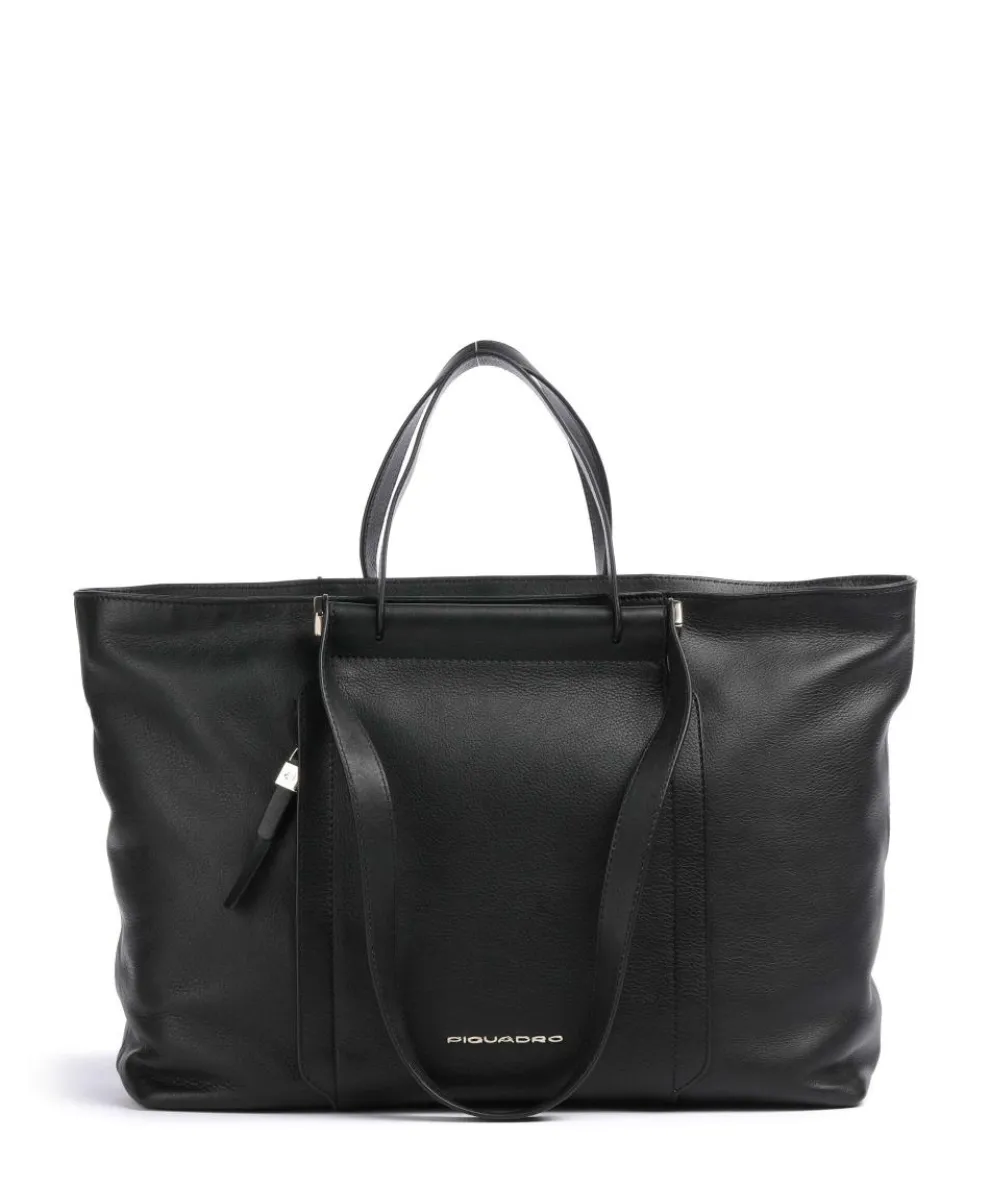 Circle Shopper 15″ fein genarbtes Rindsleder schwarz