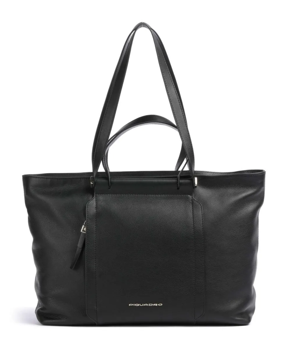 Circle Shopper 15″ fein genarbtes Rindsleder schwarz