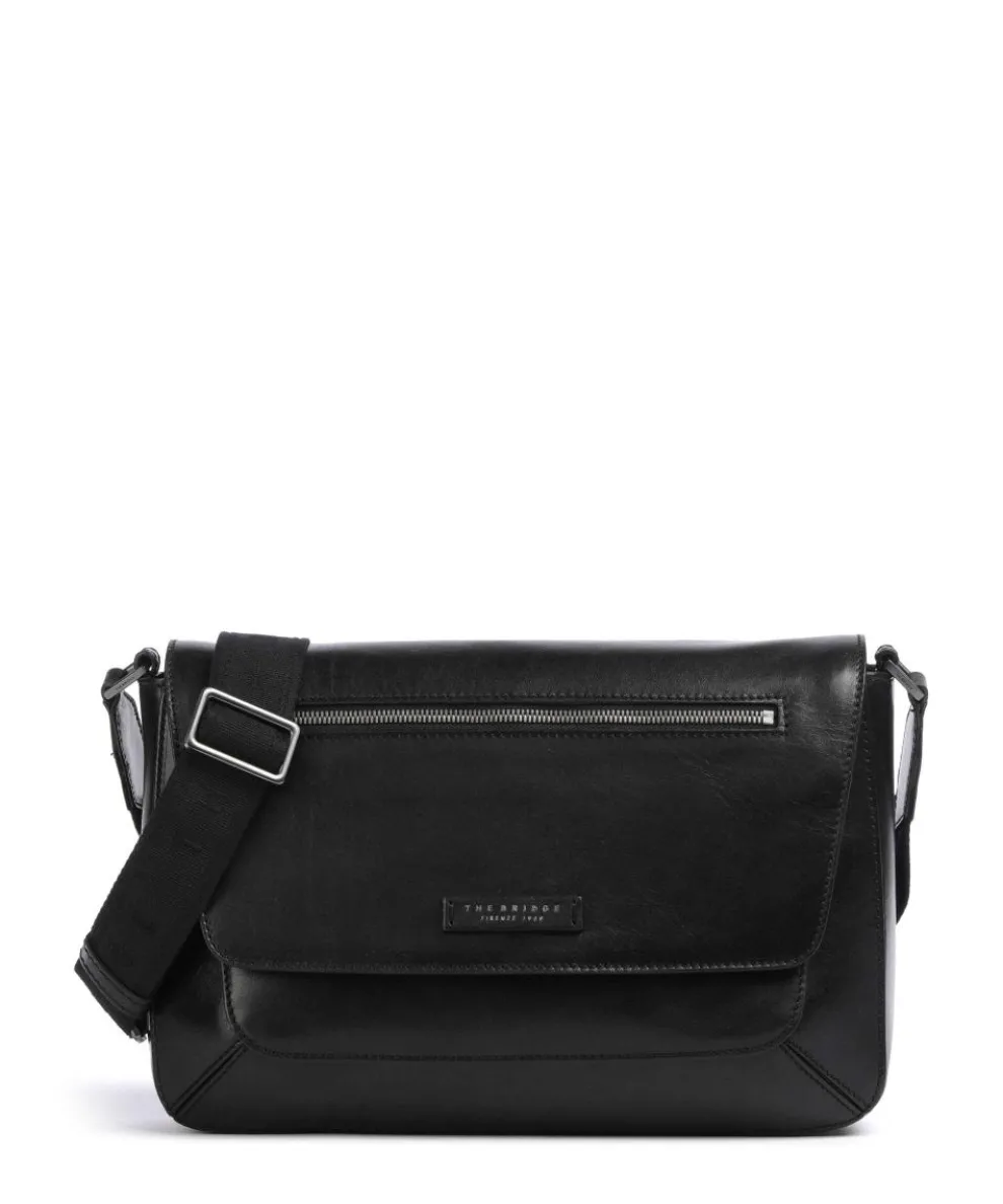 Giulio Kuriertasche fein genarbtes Rindsleder schwarz