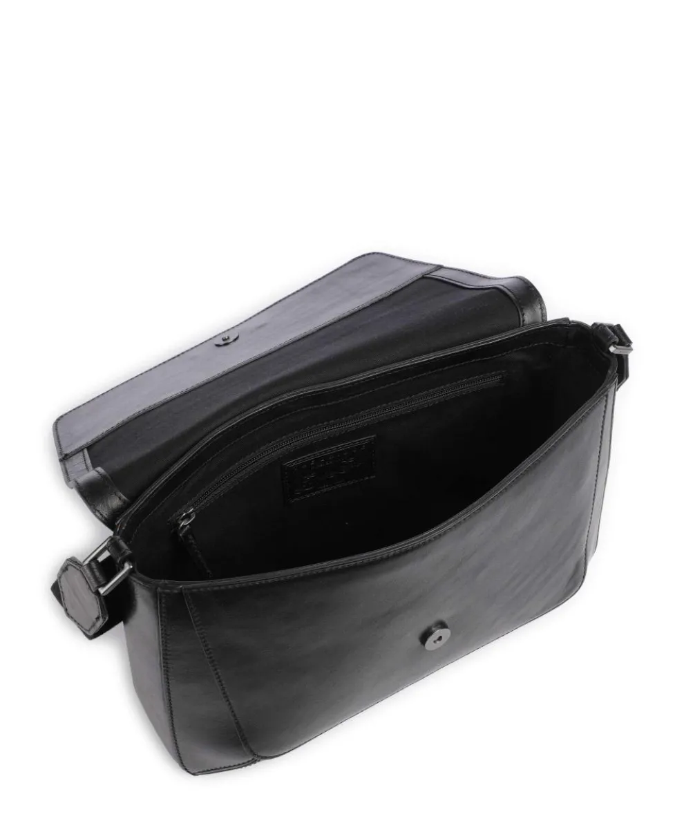 Giulio Kuriertasche fein genarbtes Rindsleder schwarz