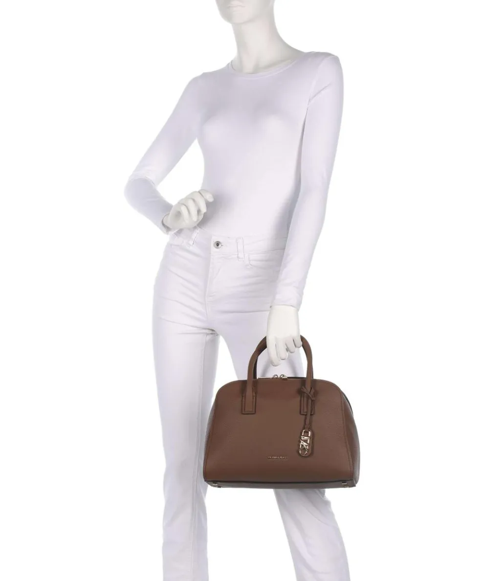 Ashton Medium Handtasche genarbtes Rindsleder dunkelbraun