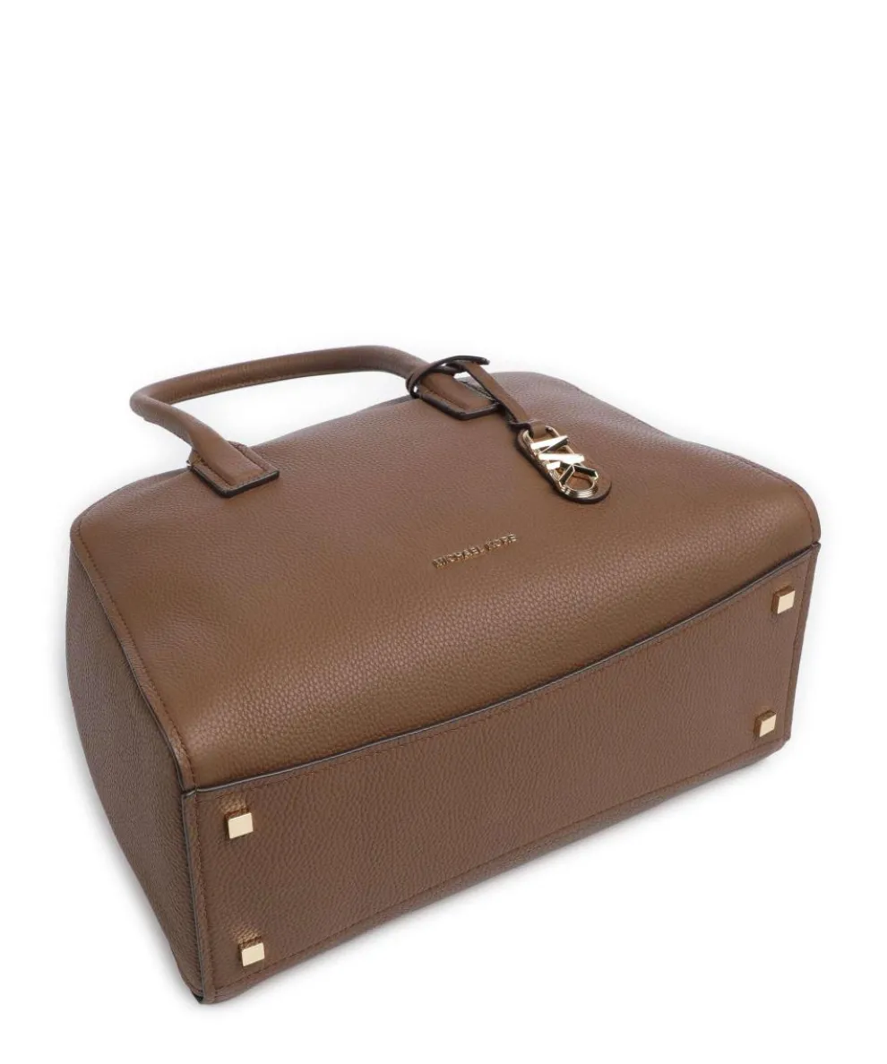 Ashton Medium Handtasche genarbtes Rindsleder dunkelbraun