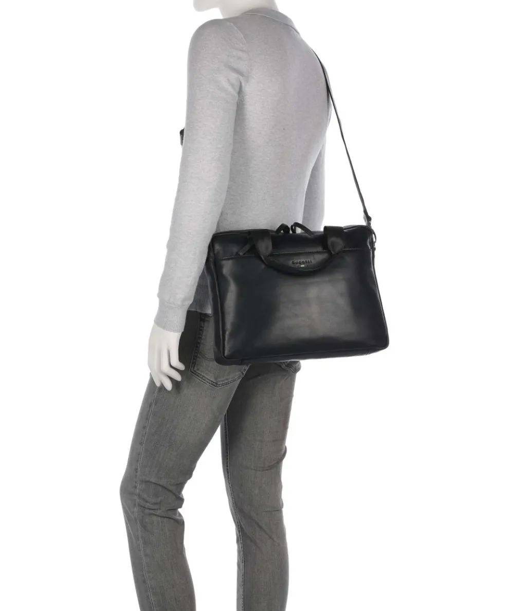 Romeo Aktentasche 14″ fein genarbtes Rindsleder schwarz