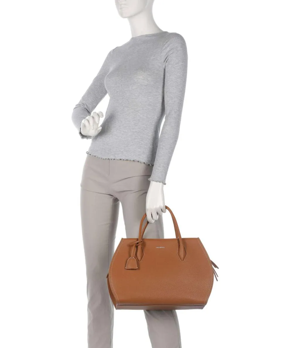 Lord Handtasche genarbtes Leder braun