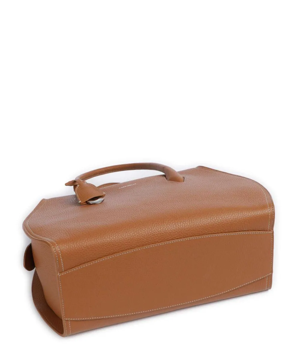 Lord Handtasche genarbtes Leder braun