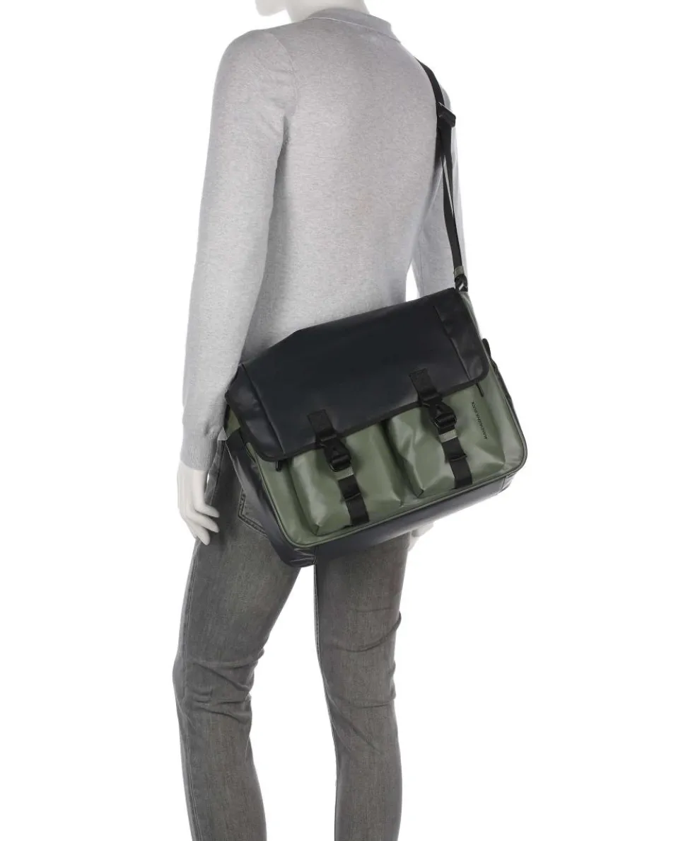 Eco Coated Kuriertasche recyceltes Polyester khaki