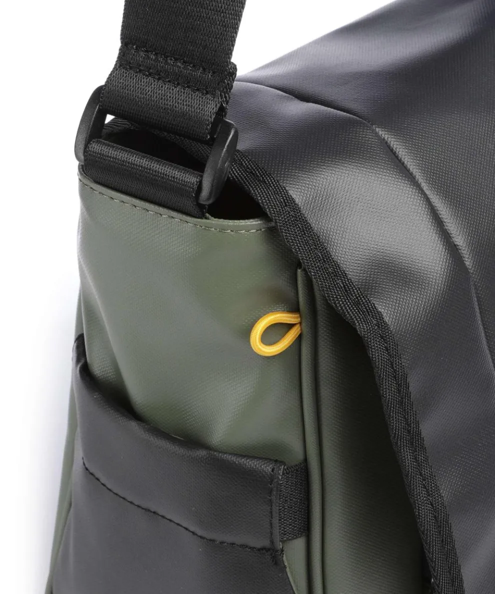 Eco Coated Kuriertasche recyceltes Polyester khaki