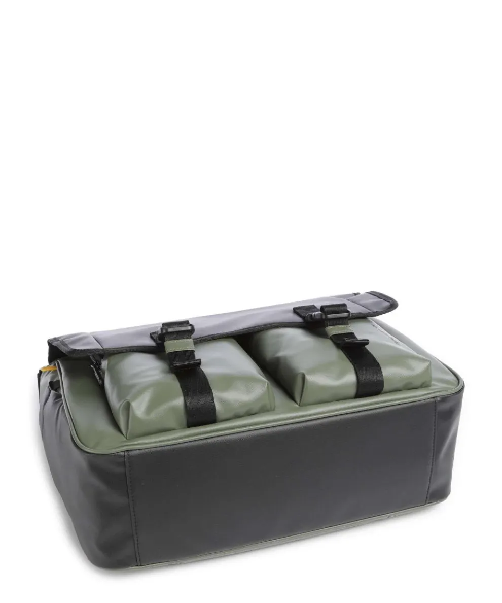 Eco Coated Kuriertasche recyceltes Polyester khaki