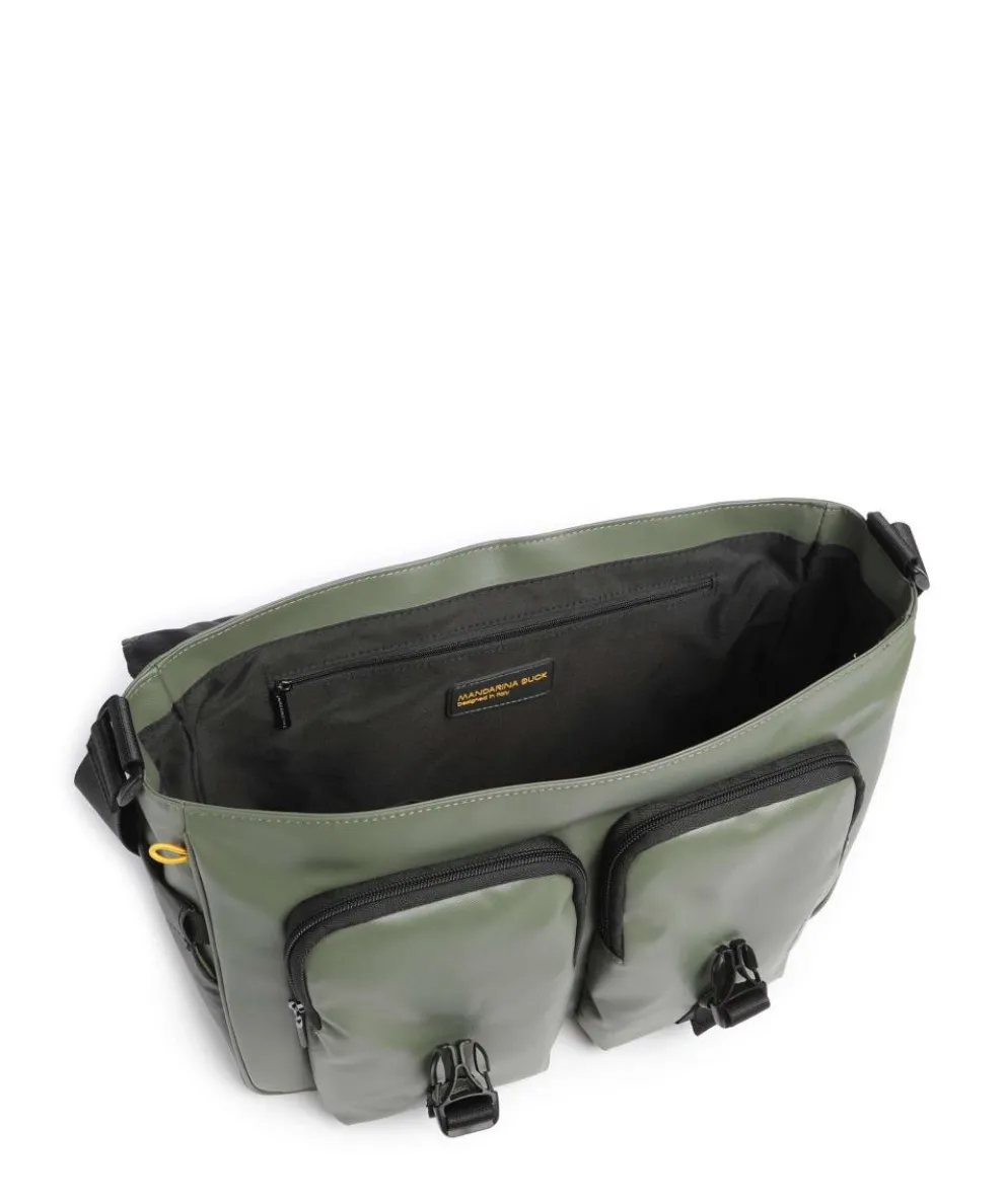 Eco Coated Kuriertasche recyceltes Polyester khaki