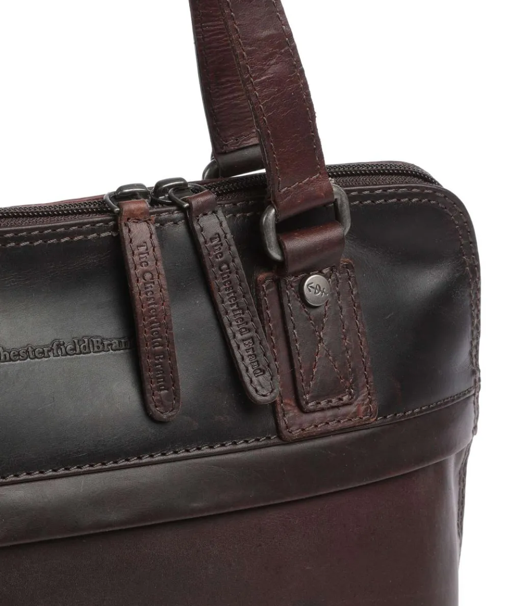 Cow Wax Pull Up Belgrado Schultertasche Rindsleder dunkelbraun