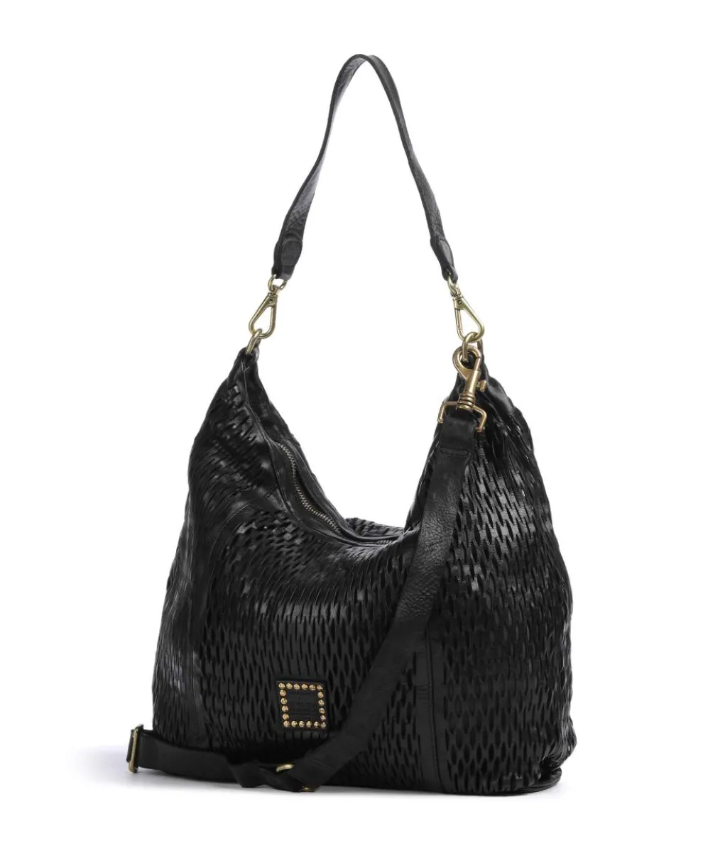 Beuteltasche genarbtes Rindsleder schwarz