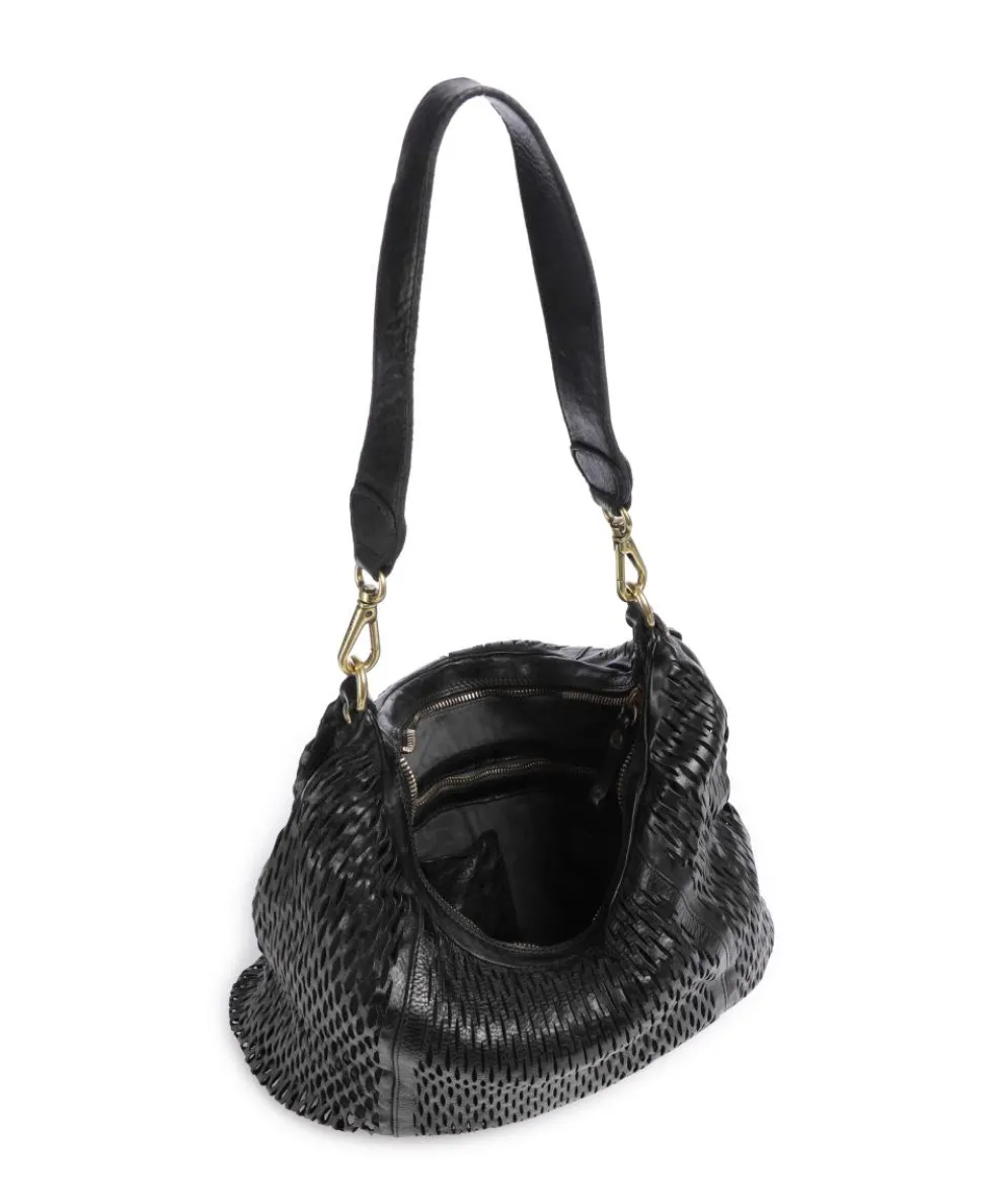 Beuteltasche genarbtes Rindsleder schwarz