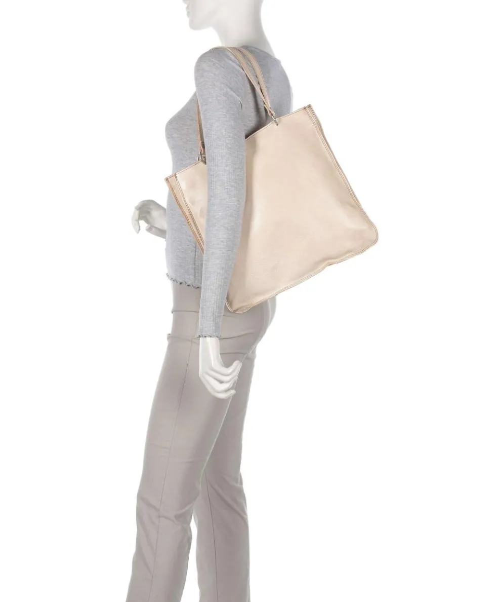 Shopper genarbtes Rindsleder creme