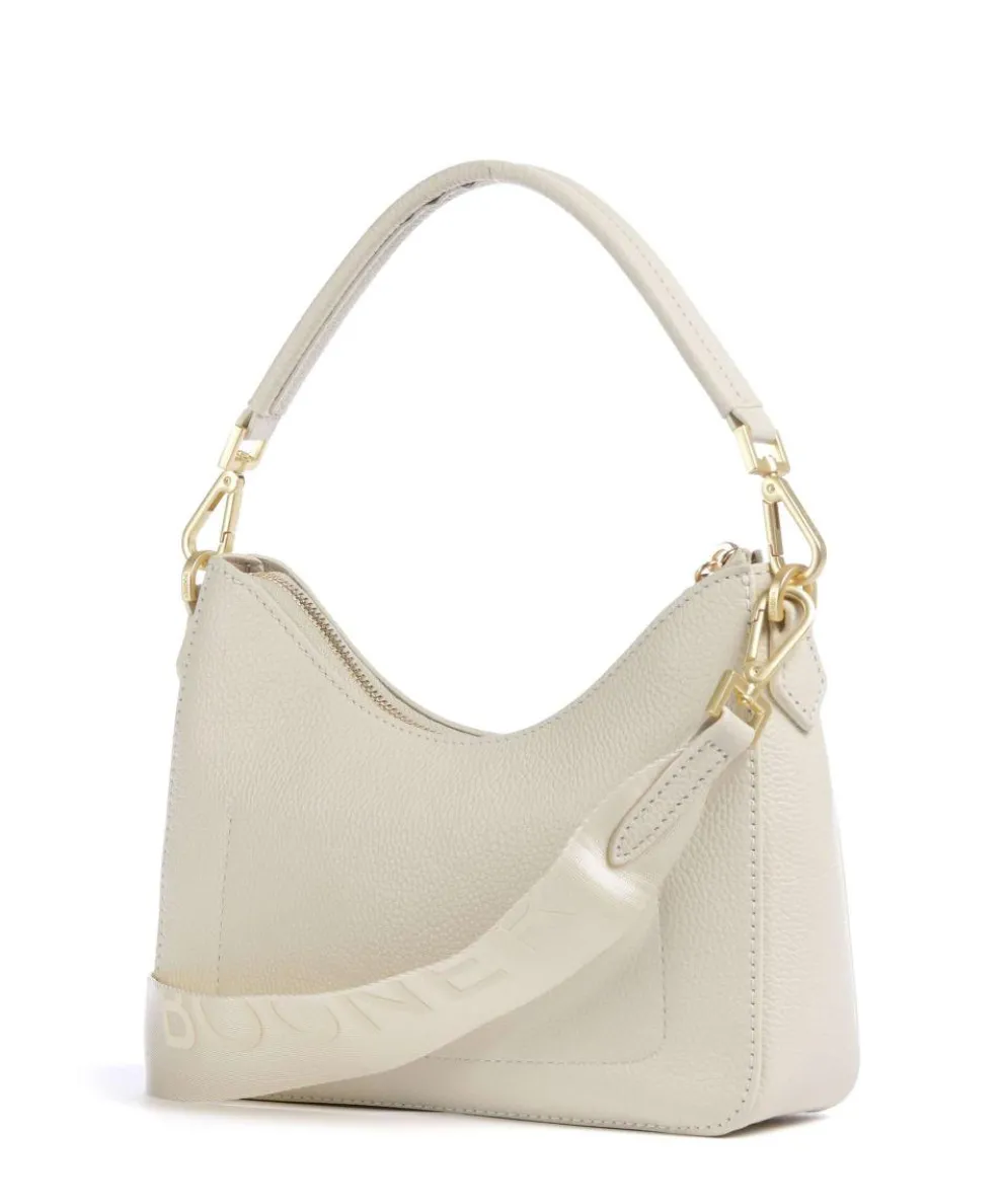 Pontresina Neve Lora Schultertasche genarbtes Leder creme