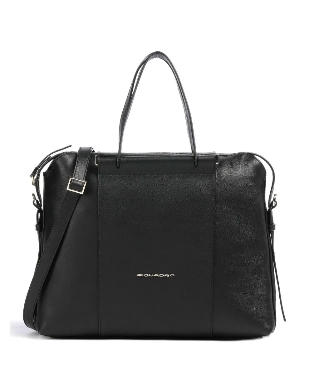 Circle Aktentasche 14″ genarbtes Leder schwarz