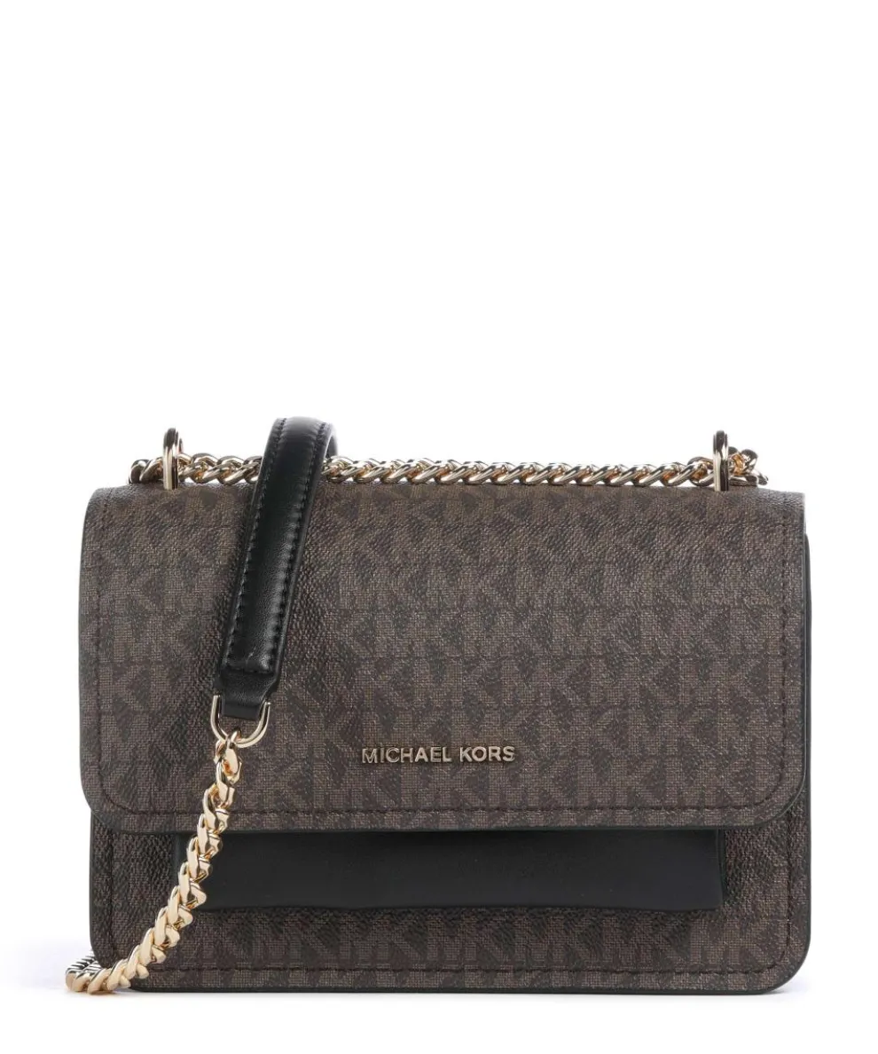 Claire Small Schultertasche Lederimitat dunkelbraun