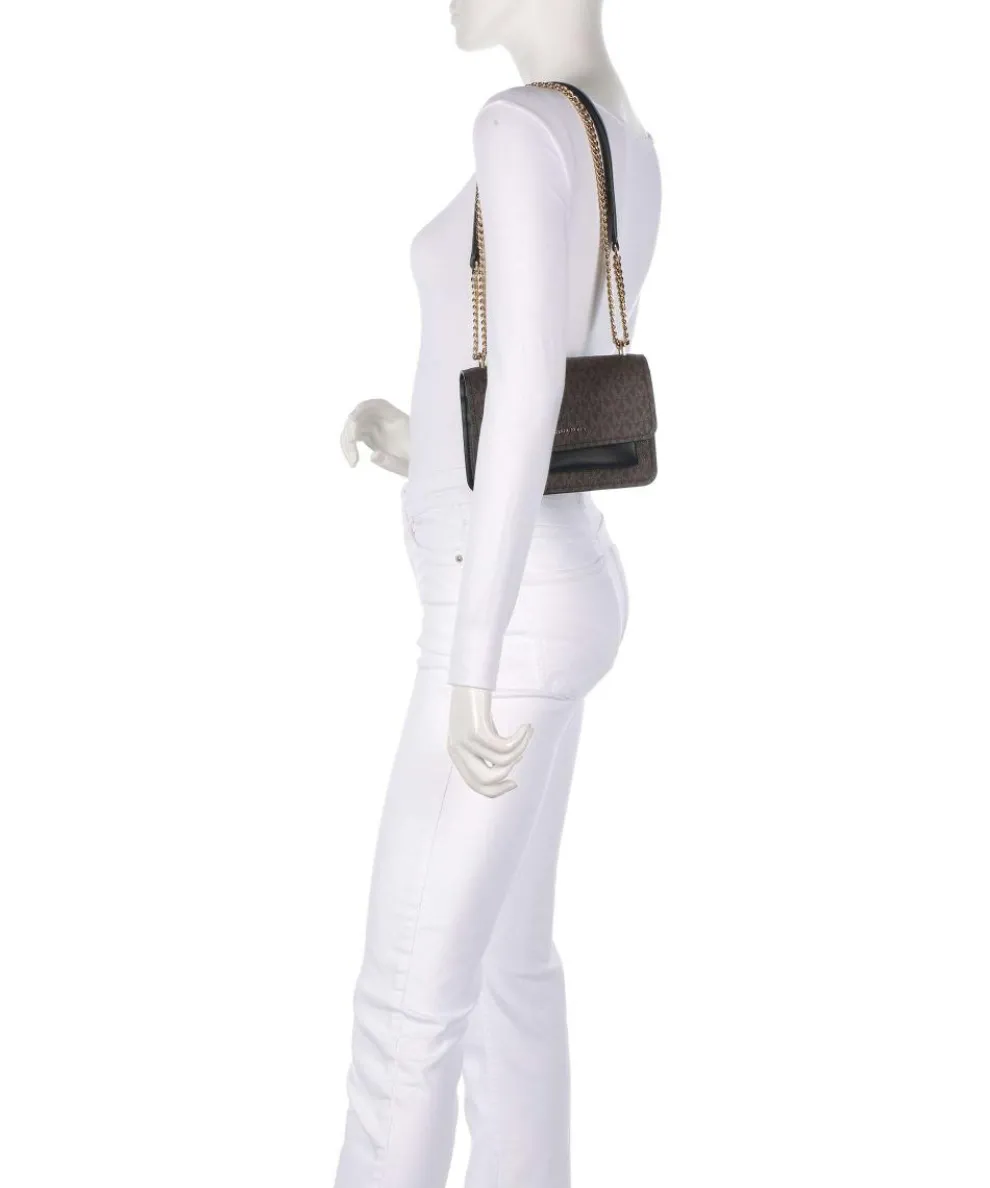 Claire Small Schultertasche Lederimitat dunkelbraun