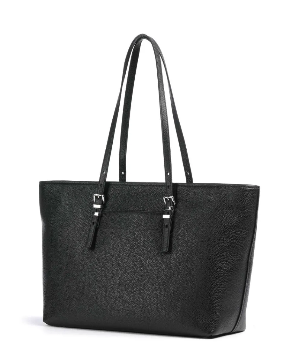 Quinn Large Shopper fein genarbtes Rindsleder schwarz