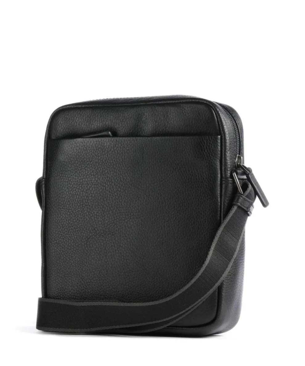 Alaska Umhängetasche genarbtes Leder schwarz