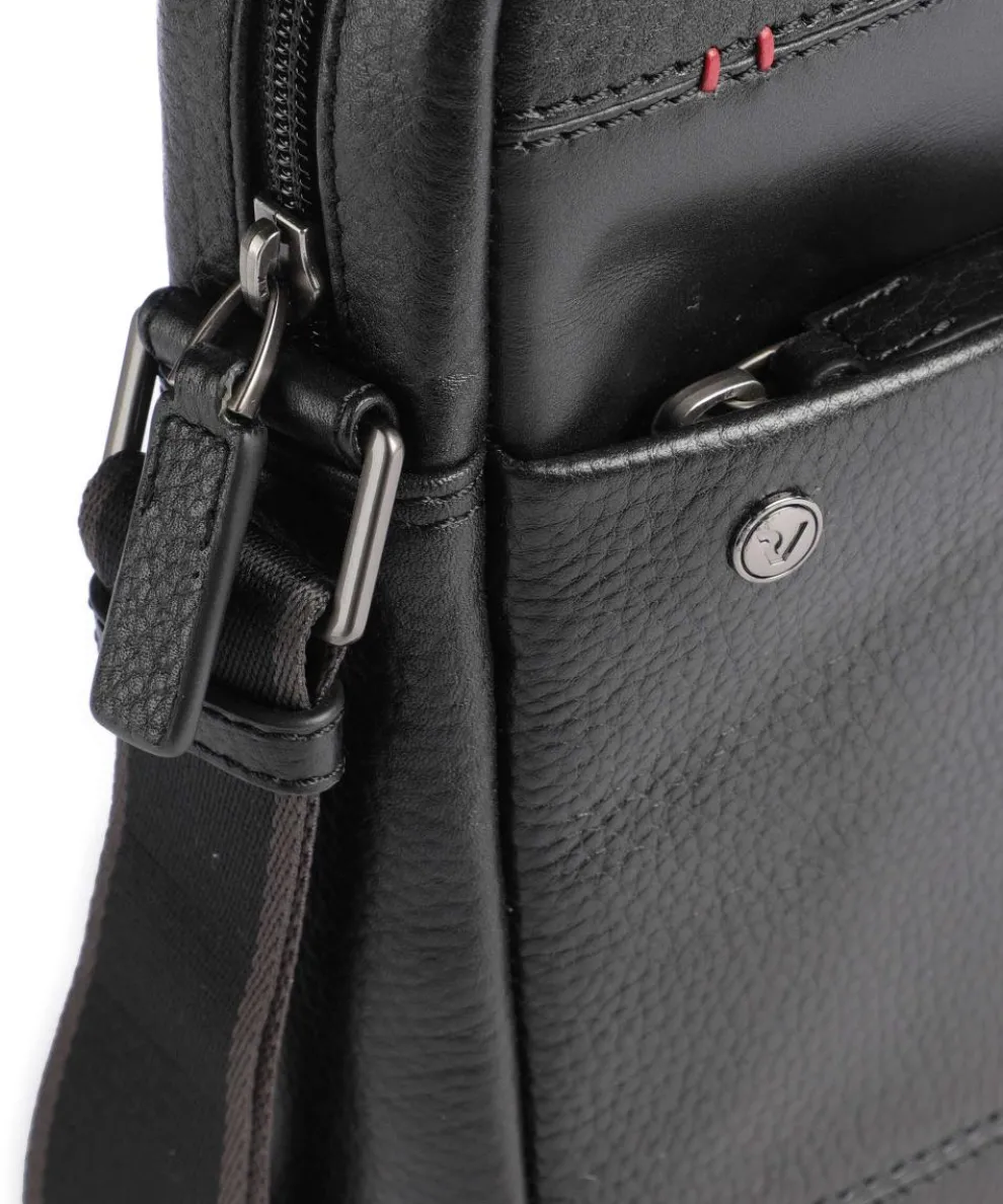 Alaska Umhängetasche genarbtes Leder schwarz