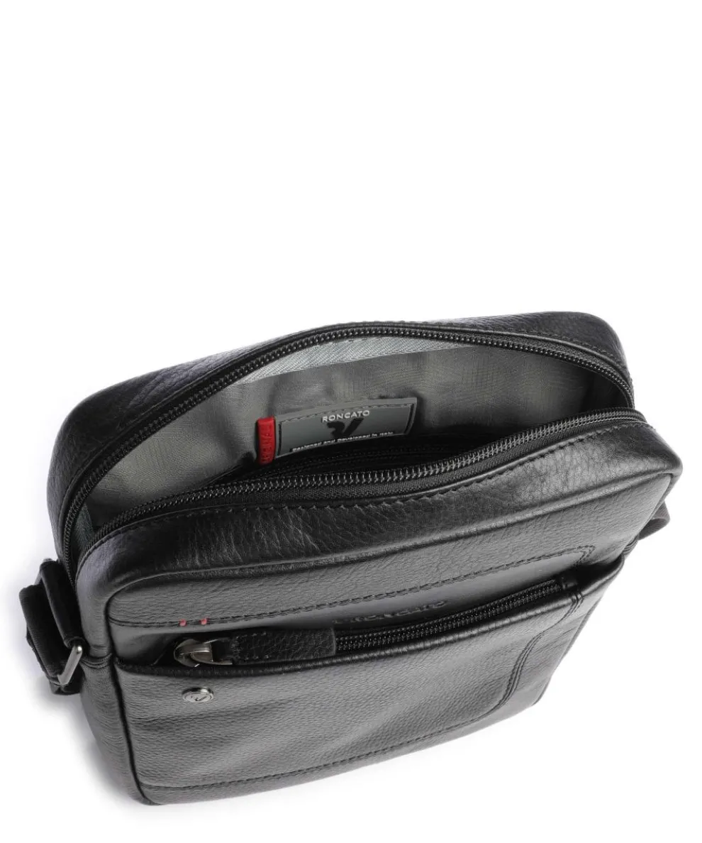 Alaska Umhängetasche genarbtes Leder schwarz