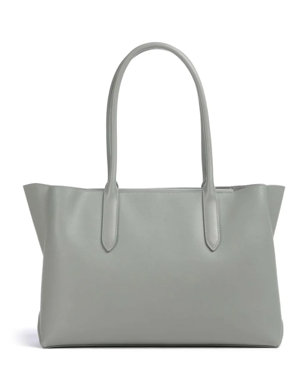 Meridiana L Shopper fein genarbtes Leder graugrün