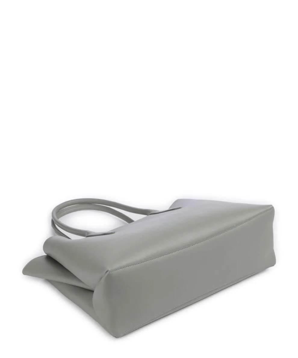 Meridiana L Shopper fein genarbtes Leder graugrün