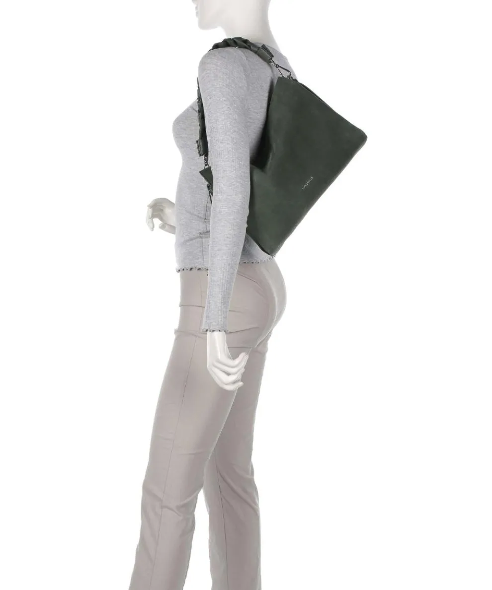 Boheme Suede Beuteltasche aufgerautes Rindsleder dunkelgrün