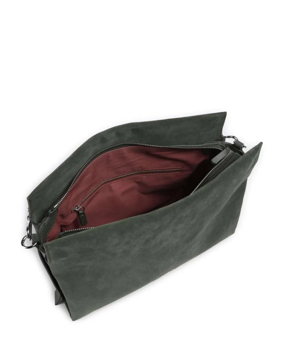 Boheme Suede Beuteltasche aufgerautes Rindsleder dunkelgrün
