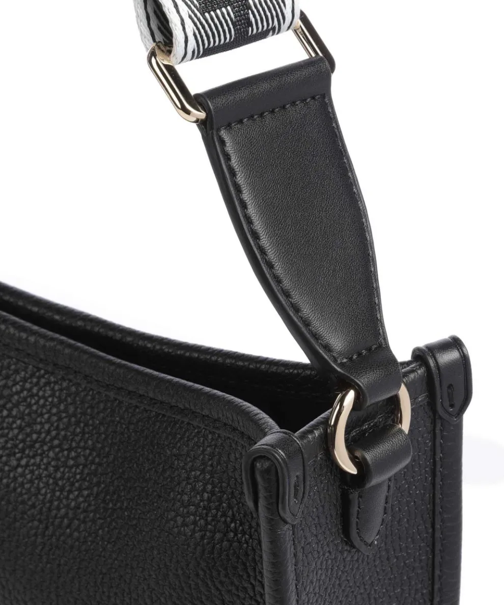 Luisa Umhängetasche genarbtes Leder schwarz