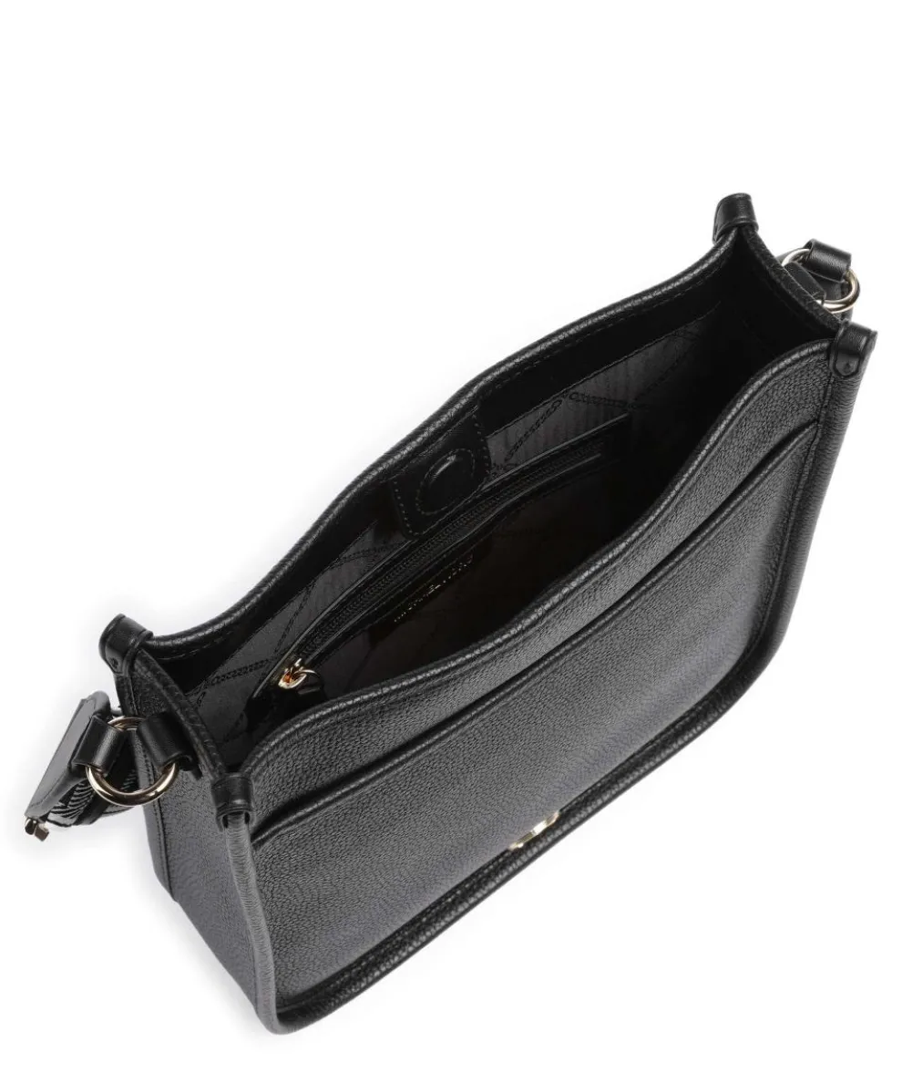 Luisa Umhängetasche genarbtes Leder schwarz