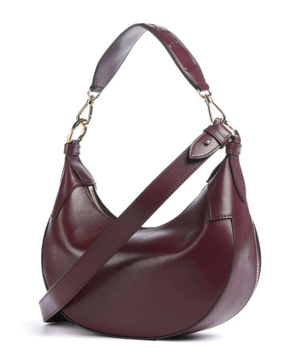 Origami S Beuteltasche fein genarbtes Rindsleder brombeer