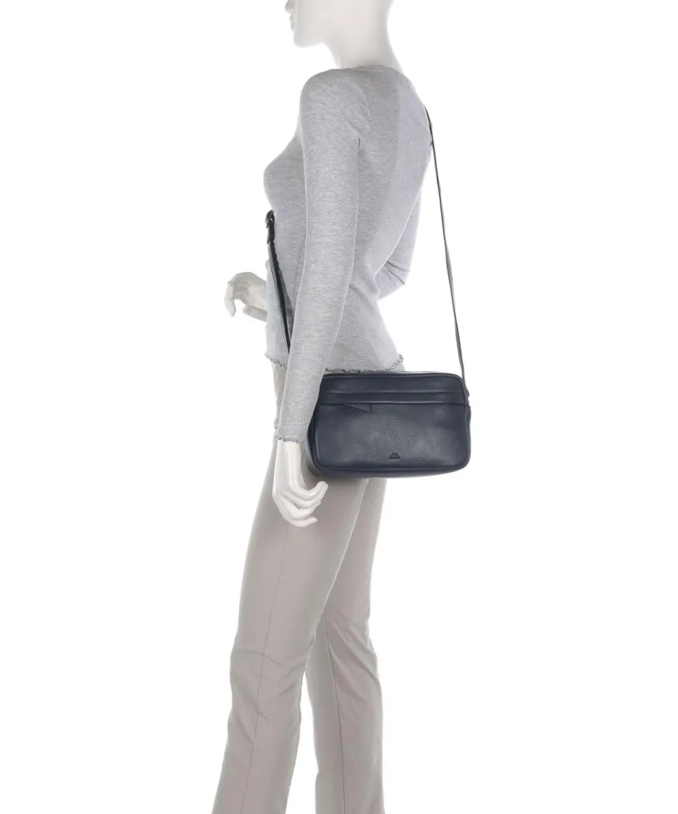 Cave Umhängetasche genarbtes Rindsleder navy