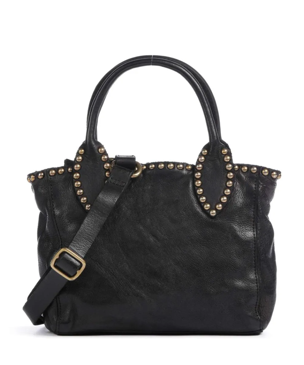 Umhängetasche genarbtes Rindsleder schwarz