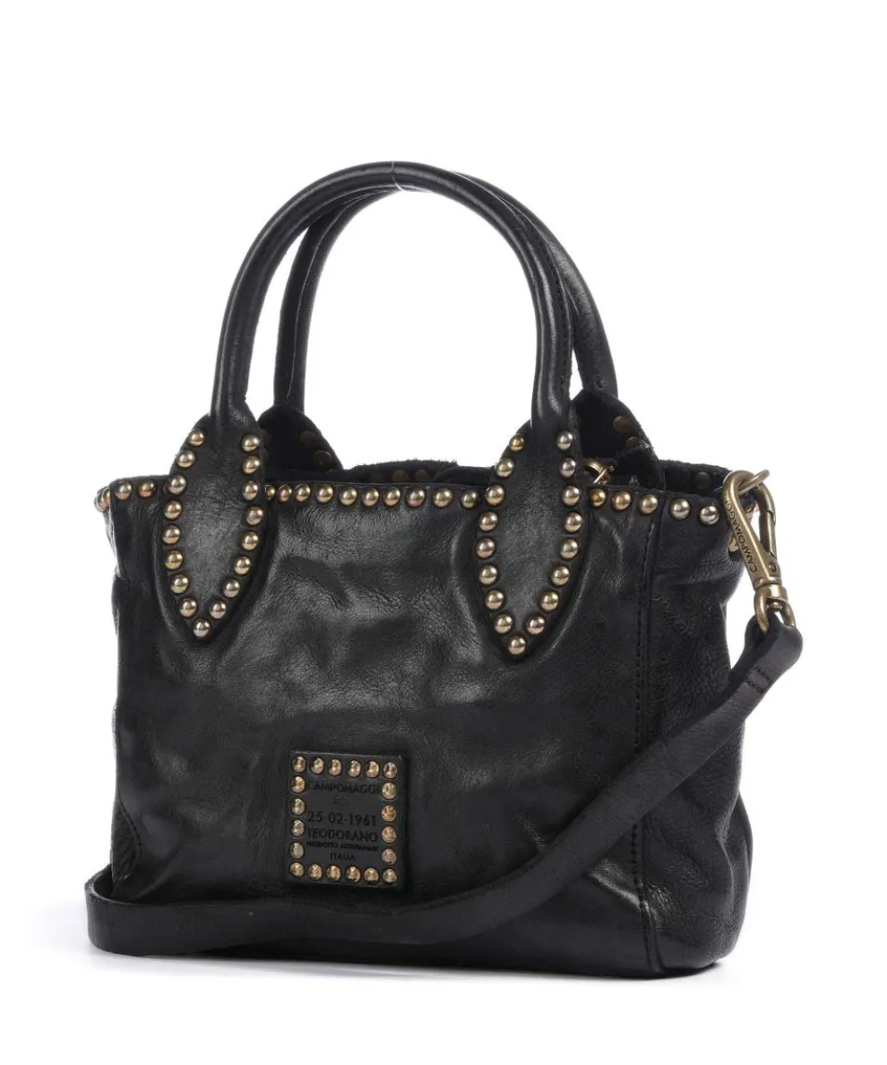 Umhängetasche genarbtes Rindsleder schwarz